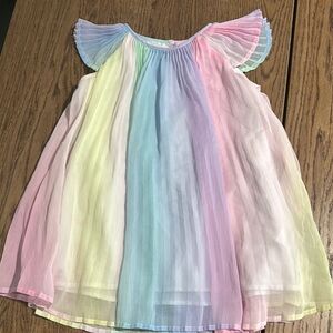 Colorful Pastel Flutter Sleeve Dress 2-3 Y
